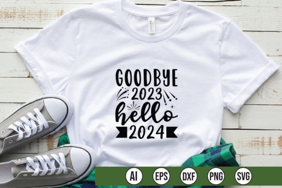 Goodbye 2023 Hello 2024 Graphics for T-Shirt Designs
