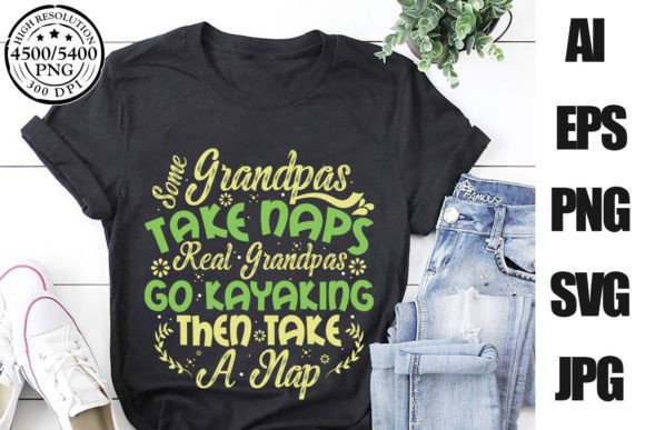 Grandpas Kayaking Graphics for T-Shirt Designs