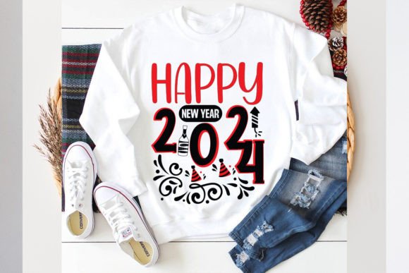 Happy New Year 2024 Graphics for T-Shirt Designs